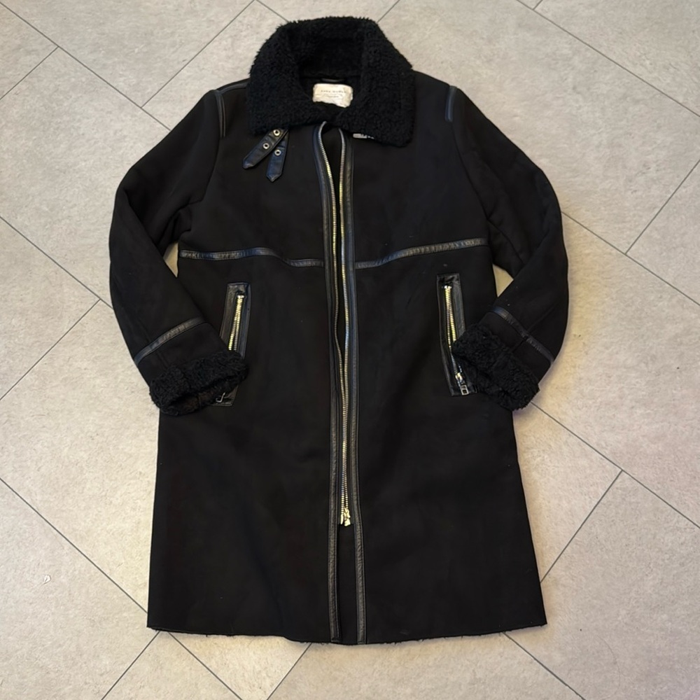 Zara suede/Teddy jacket- size Large